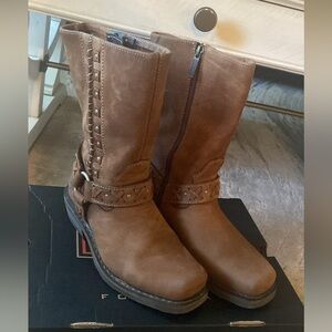 Harley-Davidson Brown Leather Moto Boots